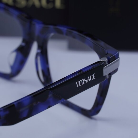 Versace VE3354F 5460 Rectangle Eyeglasses 55mm – Top Black/Havana Blue - Picture 9 of 10